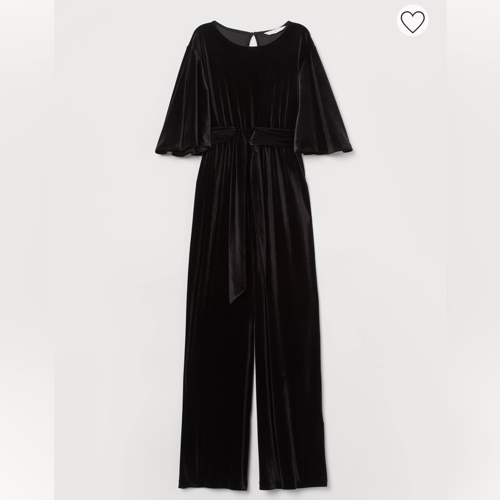 🖤 Black Velvet Maternity Jumpsuit - size L